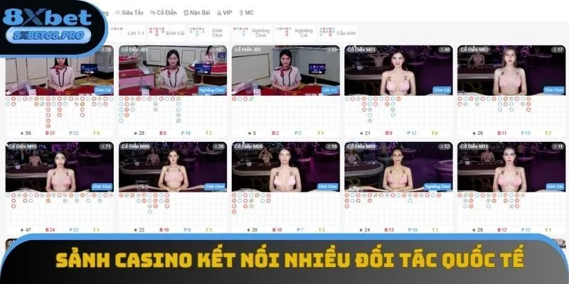 Sảnh Casino kết nối nhiều đối tác quốc tế 